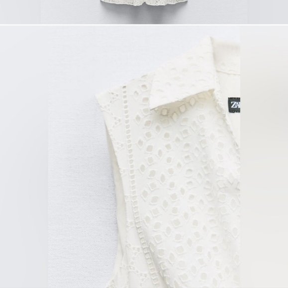 ZARA Openwork Embroidered Eyelet Midi Dress NWT 3017/653 - Picture 5 of 9